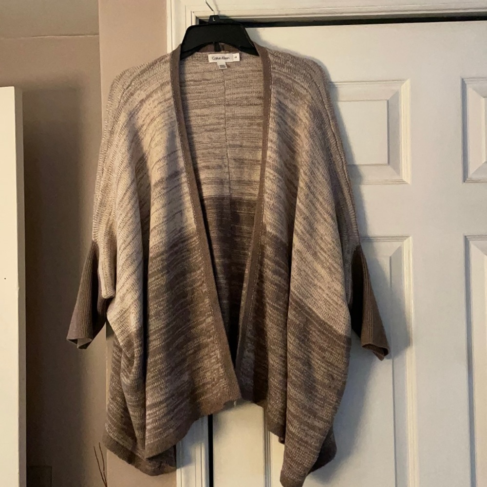 Tan Calvin Klein thick Camisole style cardigan Sweater Large